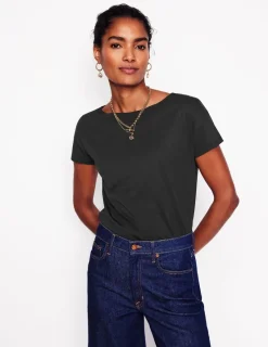 Oberteile | T-shirts & Tops | Boden Superweiches T-Shirt mit U-Boot-Ausschnitt- Schwarz