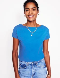 Oberteile | T-shirts & Tops | Boden Superweiches T-Shirt mit U-Boot-Ausschnitt- Galerie-Blau