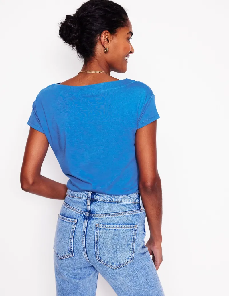 Oberteile | T-shirts & Tops | Boden Superweiches T-Shirt mit U-Boot-Ausschnitt- Galerie-Blau