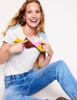 Oberteile | T-shirts & Tops | Boden Superweiches T-Shirt mit U-Boot-Ausschnitt- Weiß