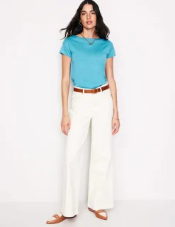 Oberteile | T-shirts & Tops | Boden Superweiches T-Shirt mit U-Boot-Ausschnitt-Blau Gras BlauGras