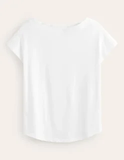 Oberteile | T-shirts & Tops | Boden Superweiches T-Shirt mit U-Boot-Ausschnitt- Weiß
