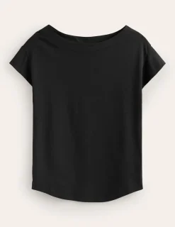 Oberteile | T-shirts & Tops | Boden Superweiches T-Shirt mit U-Boot-Ausschnitt- Schwarz
