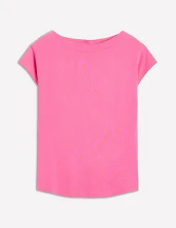 Oberteile | T-shirts & Tops | Boden Superweiches T-Shirt mit U-Boot-Ausschnitt- Rosa