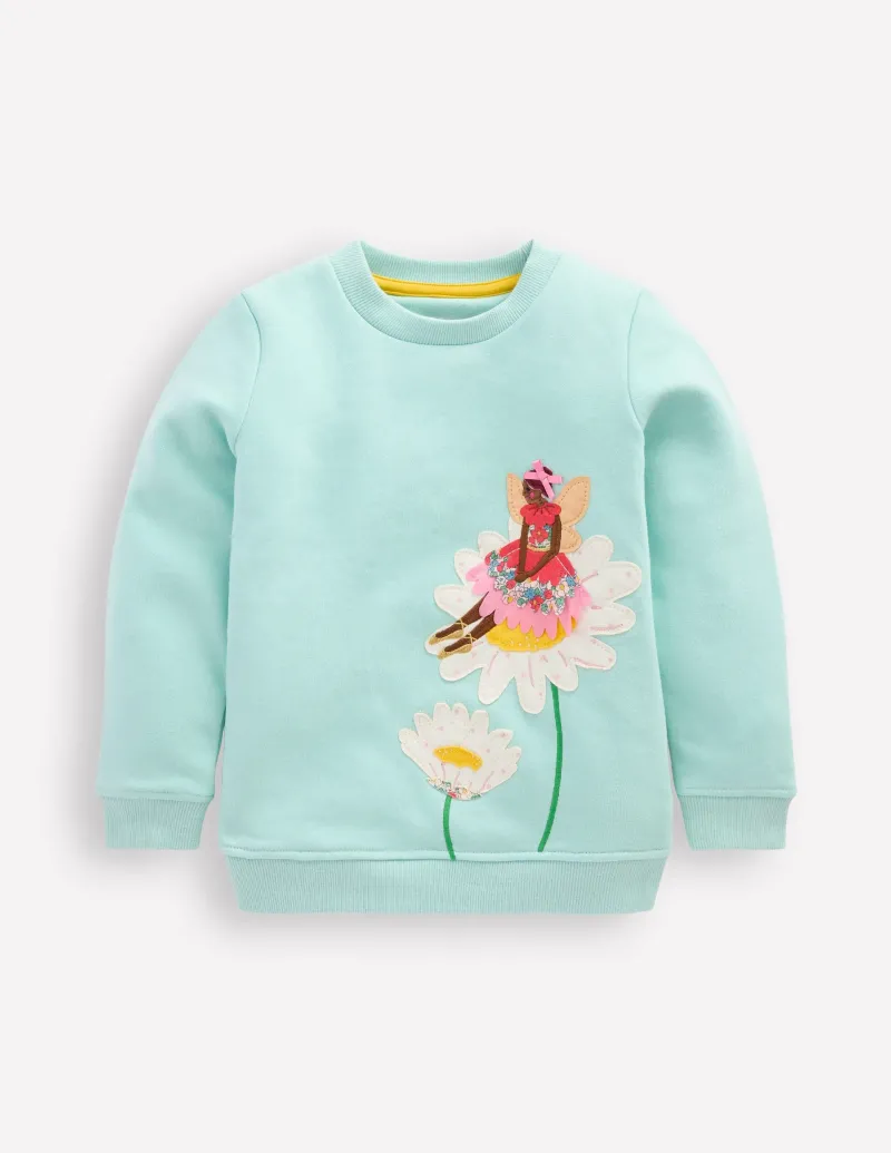 Hoodies & Kapuzenpullis | Oberteile & T-shirts | Boden Sweatshirt mit Applikation-Frühlingsgrün Gänseblümchen Fee FrühlingsgrünGänseblümchenFee