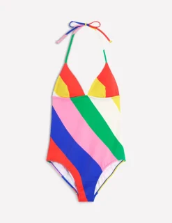 Bademode | Boden Symi Badeanzug zum Binden-Bunt, Regenbogendesign Bunt,Regenbogendesign