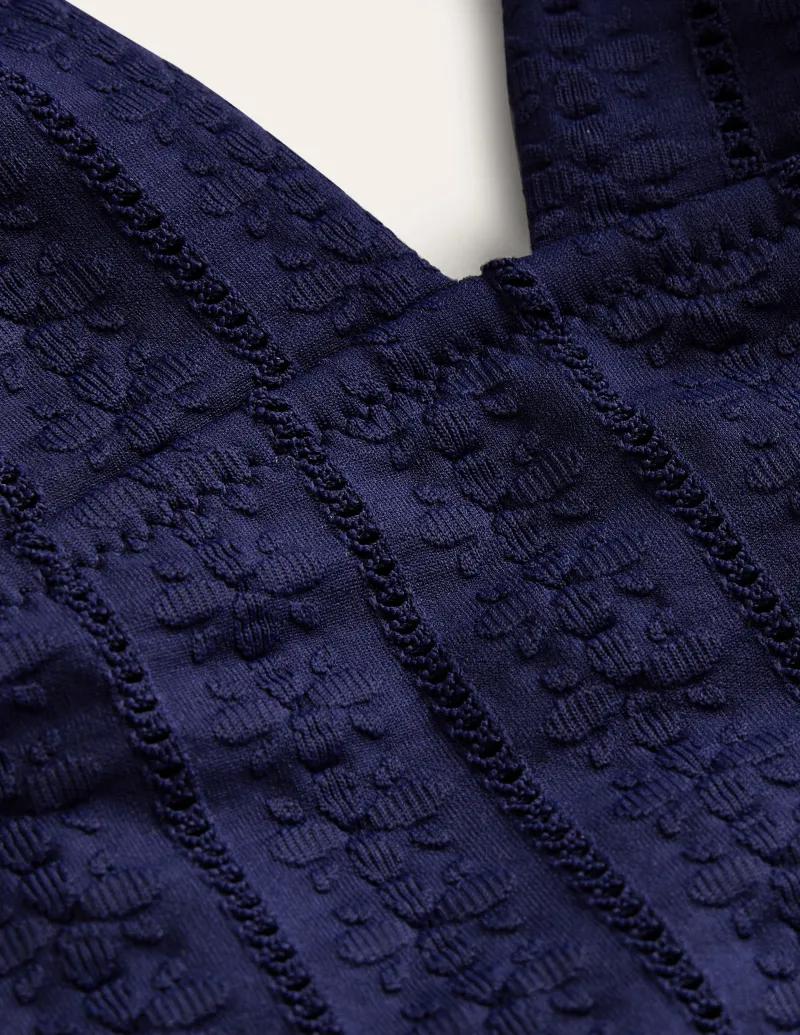 Bademode | Boden Symi Badeanzug zum Binden-Marineblau Floral texturiert MarineblauFloraltexturiert
