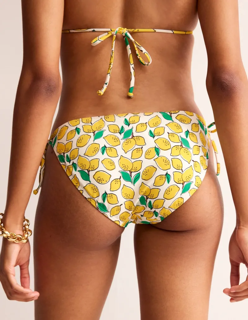 Bademode | Boden Symi Bikinihose zum Binden-Naturweiß, Zitronen Naturweiß,Zitronen