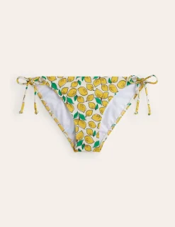 Bademode | Boden Symi Bikinihose zum Binden-Naturweiß, Zitronen Naturweiß,Zitronen