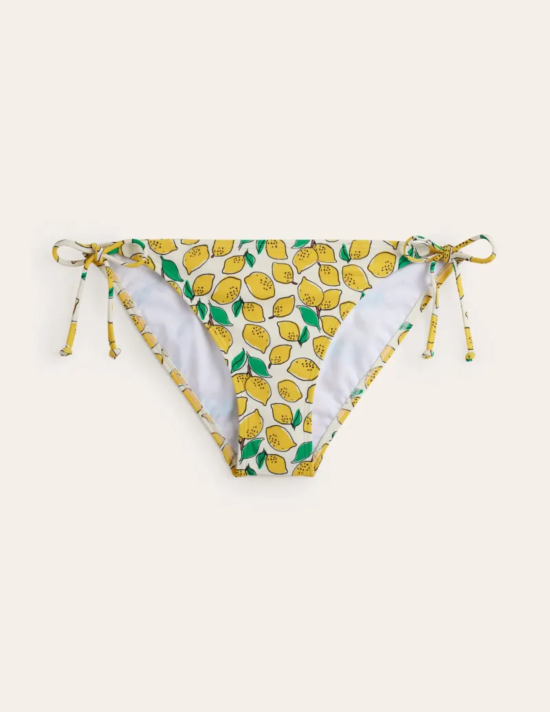 Bademode | Boden Symi Bikinihose zum Binden-Naturweiß, Zitronen Naturweiß,Zitronen