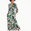 Kleider & Jumpsuits | Midi | Boden Tabitha Gestuftes Jerseykleid-Grün, Botanik-Paisley Grün,Botanik-Paisley