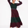 Kleider & Jumpsuits | Midi | Boden Tabitha Gestuftes Jerseykleid-Bunt, Abstrakte Punkte Bunt,AbstraktePunkte