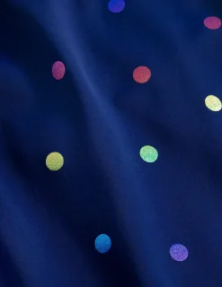 Bademode | Boden Tankini-Oberteil mit gekreuzten Rückenträgern-Marineblau Regenbogen Konfetti Punkte MarineblauRegenbogenKonfettiPunkte