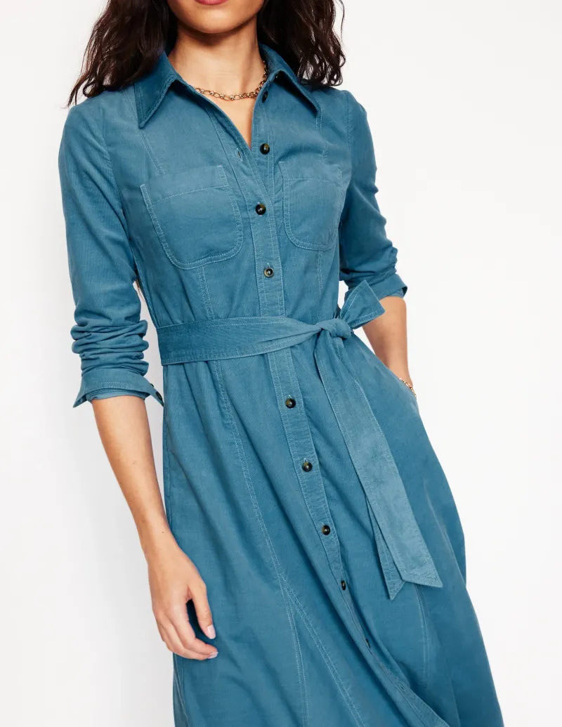 Kleider & Jumpsuits | Midi | Boden Tess Midi-Hemdblusenkleid aus Cord- Enteneiblau