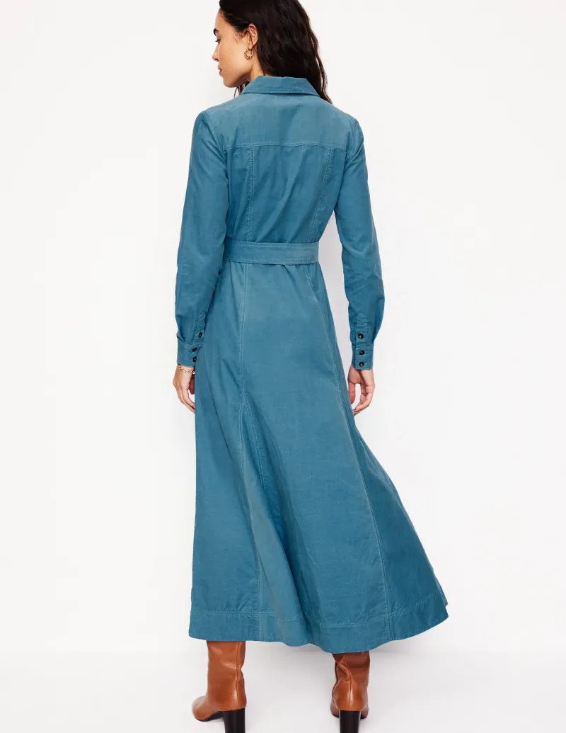 Kleider & Jumpsuits | Midi | Boden Tess Midi-Hemdblusenkleid aus Cord- Enteneiblau
