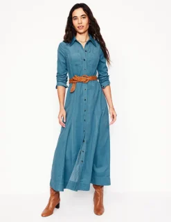 Kleider & Jumpsuits | Midi | Boden Tess Midi-Hemdblusenkleid aus Cord- Enteneiblau