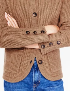 Pullover & Strickjacken | Boden Texturierte Strickjacke mit Ziernaht- Pralinenbraun