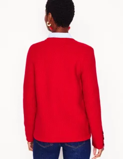 Pullover & Strickjacken | Boden Texturierte Strickjacke mit Ziernaht- Rouge
