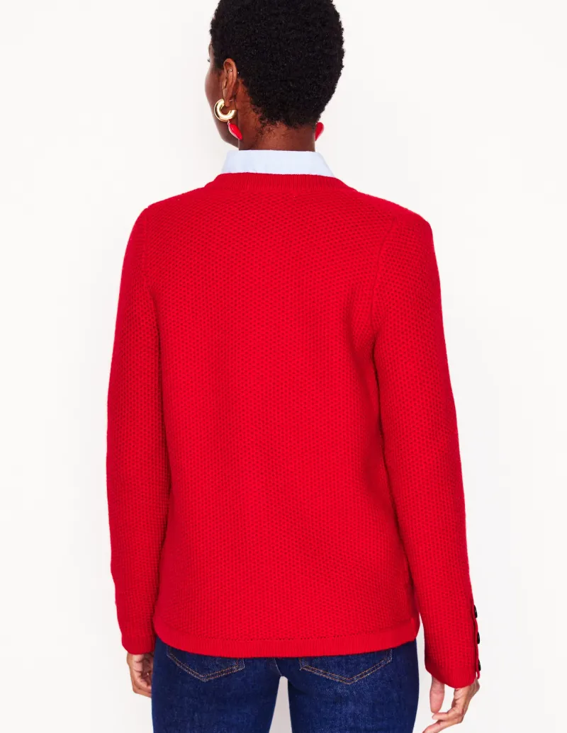 Pullover & Strickjacken | Boden Texturierte Strickjacke mit Ziernaht- Rouge