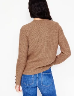 Pullover & Strickjacken | Boden Texturierte Strickjacke mit Ziernaht- Pralinenbraun