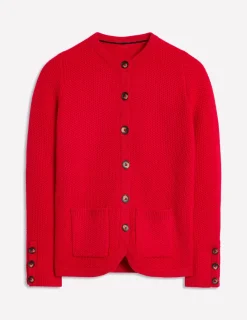 Pullover & Strickjacken | Boden Texturierte Strickjacke mit Ziernaht- Rouge