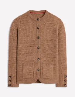 Pullover & Strickjacken | Boden Texturierte Strickjacke mit Ziernaht- Pralinenbraun