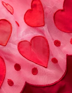 Kleider | Boden Tüllkleid mit Applikation am Saum-Kaugummirosa Herzen KaugummirosaHerzen