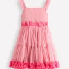 Kleider | Boden Tüllkleid mit Rüschensaum- Vintage-Rosa
