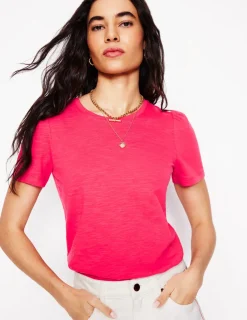 Nachtwäsche & Schlafanzüge | T-shirts & Tops | Boden T-Shirt aus Baumwolle mit Puffärmeln- Kamelienrosa