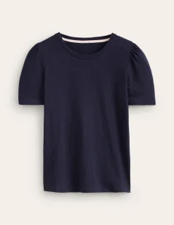 Nachtwäsche & Schlafanzüge | T-shirts & Tops | Boden T-Shirt aus Baumwolle mit Puffärmeln-Aqua Marine Marl AquaMarineMarl
