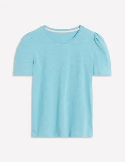 Nachtwäsche & Schlafanzüge | T-shirts & Tops | Boden T-Shirt aus Baumwolle mit Puffärmeln- Enteneiblau