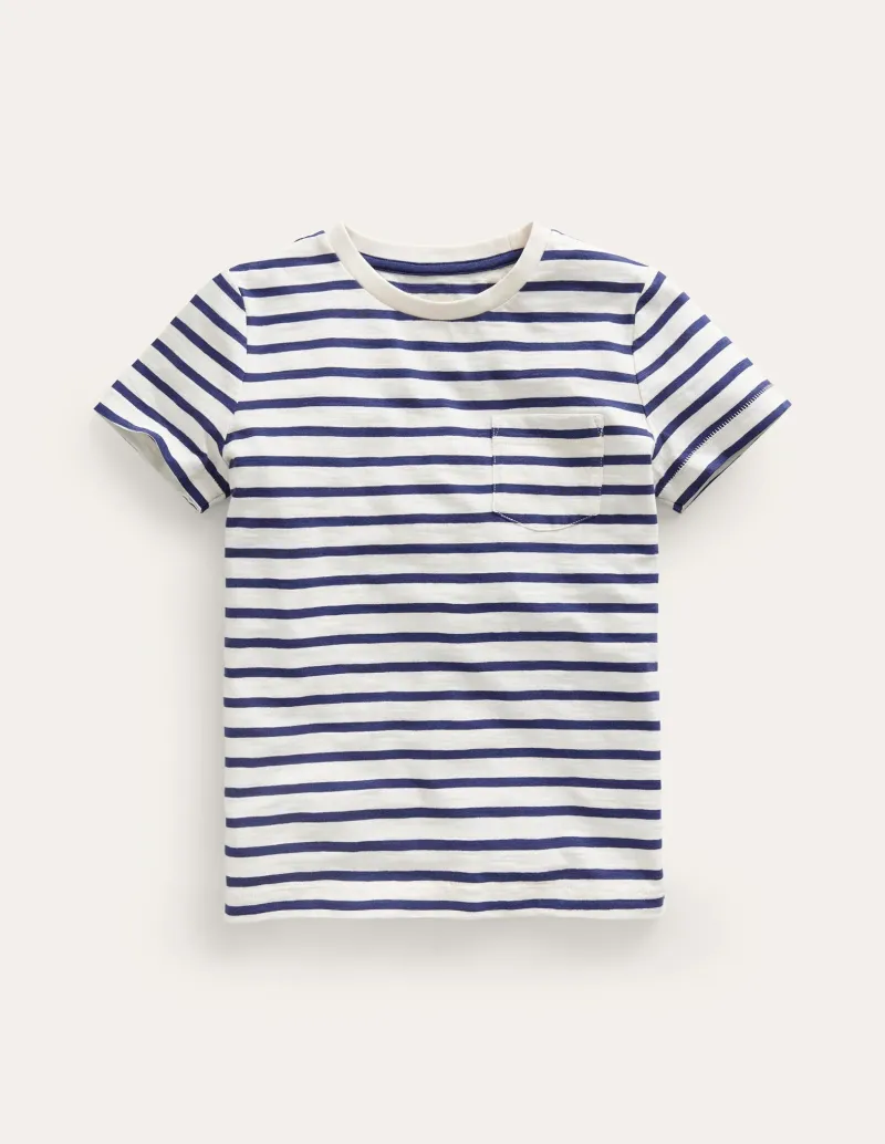Oberteile & T-shirts | Boden T-Shirt für den Alltag- Dunkelblau/Ecru