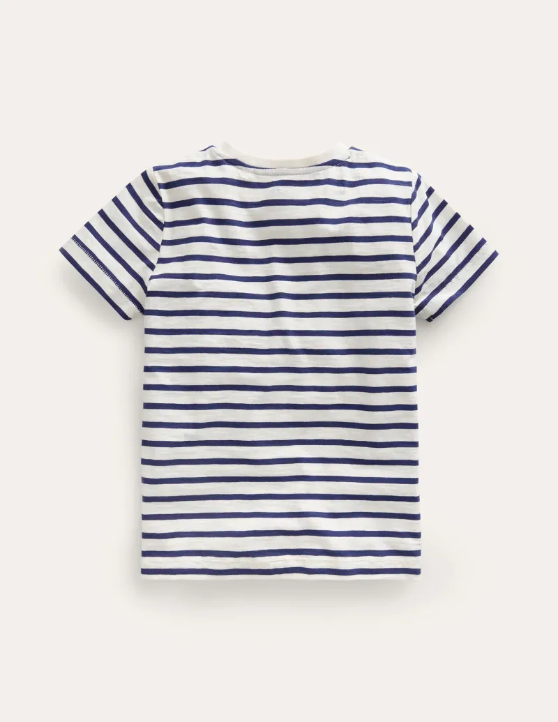 Oberteile & T-shirts | Boden T-Shirt für den Alltag- Dunkelblau/Ecru