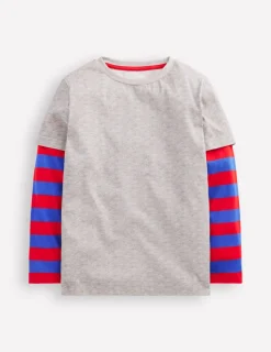 Oberteile & T-shirts | Boden T-Shirt im Lagenlook-Grau Meliert GrauMeliert