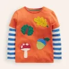 Oberteile & T-shirts | Boden T-Shirt mit Applikation im Lagenlook- Herbst-Ahorn-Orange