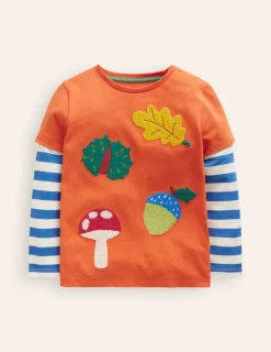 Oberteile & T-shirts | Boden T-Shirt mit Applikation im Lagenlook- Herbst-Ahorn-Orange