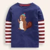 Oberteile & T-shirts | Boden T-Shirt mit Applikation im Lagenlook-Steuerbordblau Biber SteuerbordblauBiber