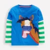 Oberteile & T-shirts | Boden T-Shirt mit Applikation im Lagenlook-Eisvogelblau Pferd EisvogelblauPferd