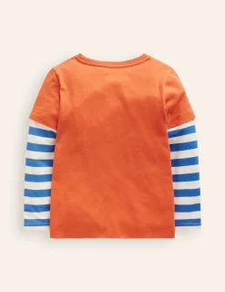 Oberteile & T-shirts | Boden T-Shirt mit Applikation im Lagenlook- Herbst-Ahorn-Orange