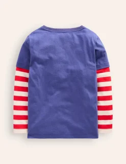 Oberteile & T-shirts | Boden T-Shirt mit Applikation im Lagenlook-Blauhäher Janet BlauhäherJanet