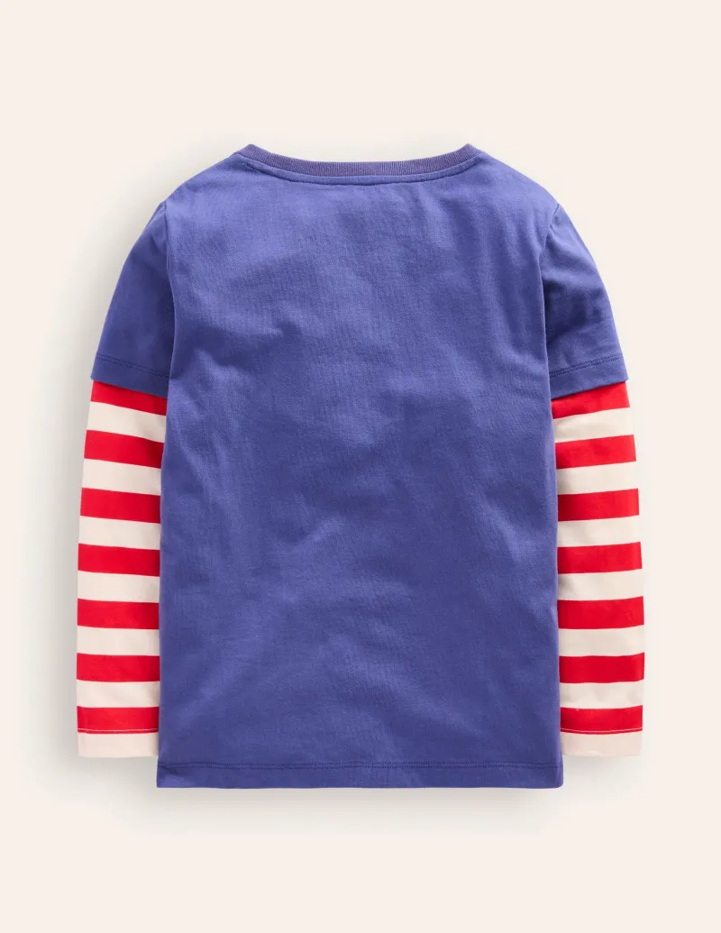 Oberteile & T-shirts | Boden T-Shirt mit Applikation im Lagenlook-Blauhäher Janet BlauhäherJanet