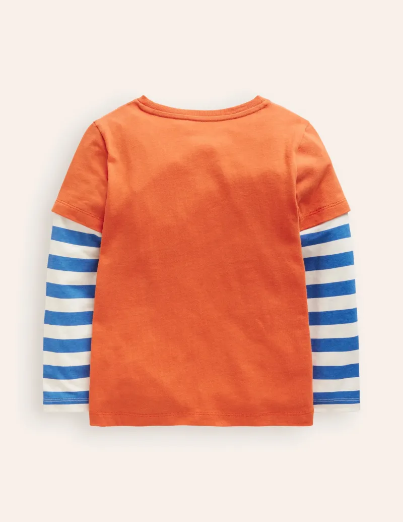 Oberteile & T-shirts | Boden T-Shirt mit Applikation im Lagenlook- Herbst-Ahorn-Orange