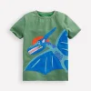 Oberteile & T-shirts | Boden T-Shirt mit Applikation und Reißverschlussdetail-Krötengrün Dinosaurier KrötengrünDinosaurier