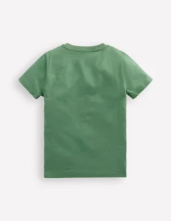 Oberteile & T-shirts | Boden T-Shirt mit Applikation und Reißverschlussdetail-Krötengrün Dinosaurier KrötengrünDinosaurier