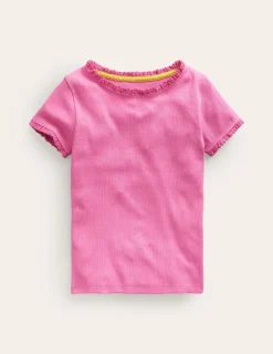 Oberteile & T-shirts | Boden T-Shirt mit kurzen Ärmeln aus Rippstrick- Erdbeereis