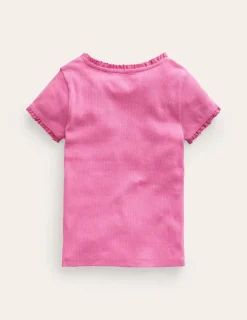 Oberteile & T-shirts | Boden T-Shirt mit kurzen Ärmeln aus Rippstrick- Erdbeereis