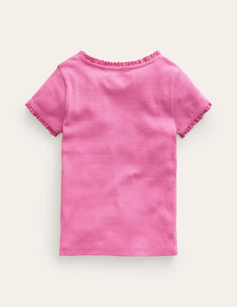 Oberteile & T-shirts | Boden T-Shirt mit kurzen Ärmeln aus Rippstrick- Erdbeereis