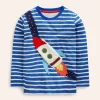 Oberteile & T-shirts | Boden T-Shirt mit originellem Taschenaufdruck-Delfter Blau und Naturweiß Streifen DelfterBlauundNaturweißStreifen
