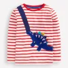 Oberteile & T-shirts | Boden T-Shirt mit originellem Taschenaufdruck-Mohnblumenrot Dino MohnblumenrotDino