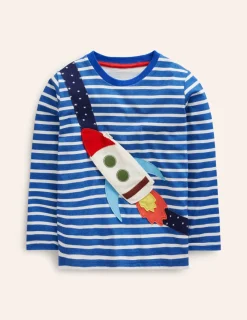 Oberteile & T-shirts | Boden T-Shirt mit originellem Taschenaufdruck-Delfter Blau und Naturweiß Streifen DelfterBlauundNaturweißStreifen